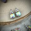 Insanely sparkly crystal/crystal AB drops in silver tone - 18mm - 2 Pieces