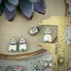 Insanely sparkly crystal/crystal AB drops in silver tone - 18mm - 2 Pieces - Image 2