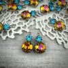 Sunset crystal and Indicolite Blue Drops - 16mm - 1 Piece