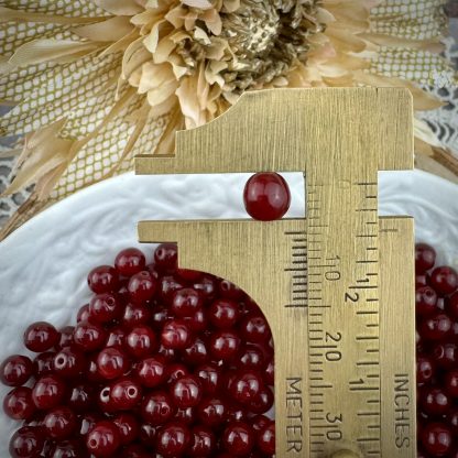 Czech Oxblood Red Druks - 6mm - 50 Beads - Image 2