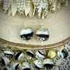 Vintage Black And White Givré Connectors - 18mm - 2 Pieces