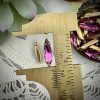 Fuchsia Long Skinny Marquis Drops / Charms - 18mm - 4 pieces - Image 2
