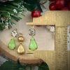 Lime / Minty Green Moonglow and Swarovski Crystal Drops Rhinestone Teardrop Drops - 18mm - 4 pieces - Image 2