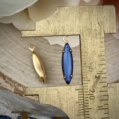 Vintage Jet/blue Moonglow Sabrina Long Skinny Marquis Drops - 18mm - 4 Piece - Image 2