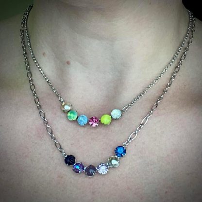 Vintage Swarovski super sparkly curved connectors! Light sapphire AB, Montana blue and aquamarine - 32mm - 1 Piece - Image 3