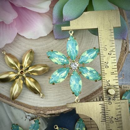 Ocean opal large flower connectors / links - 42mm - 1 Piece - Image 2