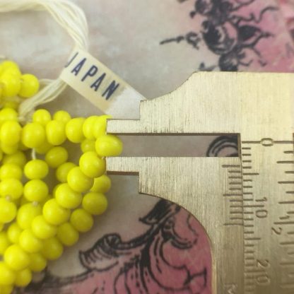 Vintage Miriam Haskell Cherry Brand Occupied Japanese Opaque Yellow Glass Beads Japan - 4mm - 1 Strand - Image 2