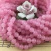 Vintage Miriam Haskell Cherry Brand Occupied Japanese Milky Pink Quartz Glass Beads Japan - 5mm - 1 Strand