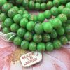 Vintage Miriam Haskell Cherry Brand Occupied Japanese Green Tombo Glass Beads Japan - 8mm - 4 Beads