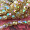 Vintage West German golden topaz/crystal AB Crystal Ice Glass / Crackel / craquelle Crystal Beads Germany - 8mm - 25 Beads