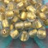 Vintage Gold Foiled Lampwork Glass Round Beads - 7mm - 12 Beads