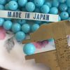 Vintage Miriam Haskell Cherry Brand Occupied Japanese Opaque Turquoise Round Glass Beads Japan - 7mm - 24 Beads - Image 2