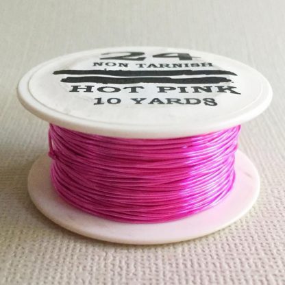 Hot Pink Parawire Craft / Jewelry Non-Tarnish Wire Plated Copper Wire American Made - 24 Gauge - 10 Yards