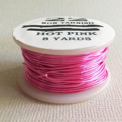 Hot Pink Parawire Craft / Jewelry Non-Tarnish Wire Plated Copper Wire American Made - 22 Gauge - 8 Yards