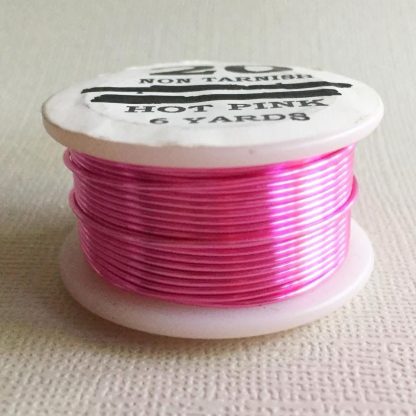 Hot Pink Parawire Craft / Jewelry Non-Tarnish Wire Plated Copper Wire American Made - 20 Gauge - 6 Yards