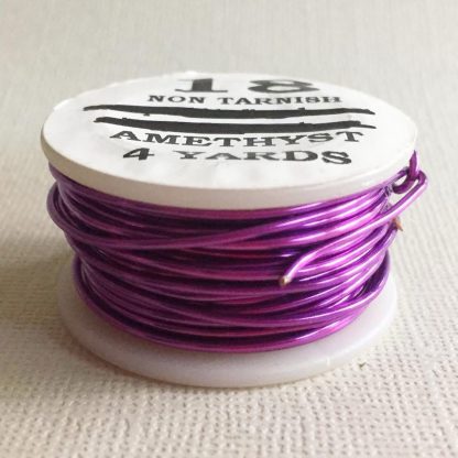 Amethyst Purple Parawire Craft / Jewelry Non-Tarnish Wire Plated Copper Wire American Made - 18 Gauge - 4 Yards