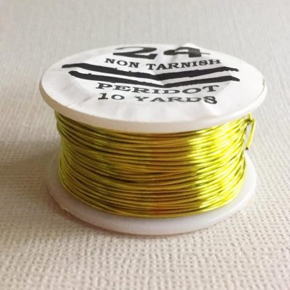 Peridot Lime Green Parawire Craft / Jewelry Non-Tarnish Wire Plated Copper Wire American Made - 24 Gauge - 10 Yards