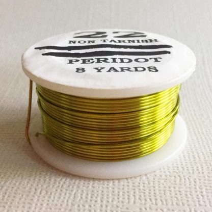 Peridot Lime Green Parawire Craft / Jewelry Non-Tarnish Wire Plated Copper Wire American Made - 22 Gauge - 8 Yards