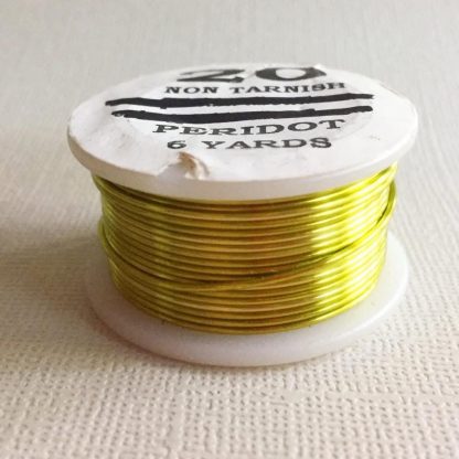 Peridot Lime Green Parawire Craft / Jewelry Non-Tarnish Wire Plated Copper Wire American Made - 20 Gauge - 6 Yards