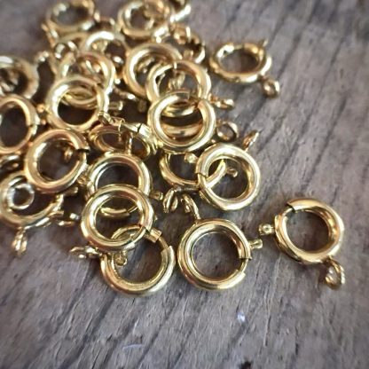 Vintage Gold Plated Spring Ring Clasps - 9mm - 20 pieces