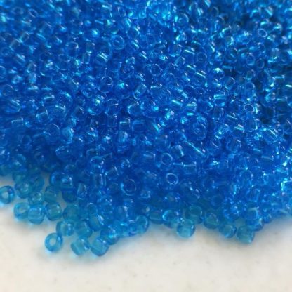 11/0 Vintage TOHO Seed Beads - Transparent Dark Aquamarine - 20+ Grams