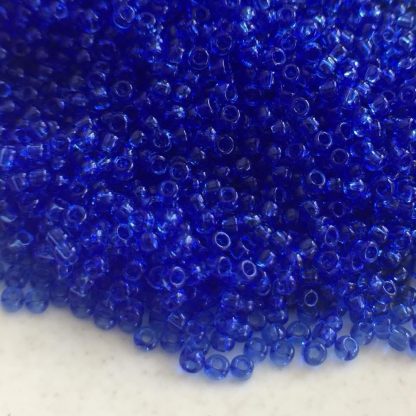 11/0 Vintage TOHO Seed Beads - Transparent Sapphire - 20+ Grams