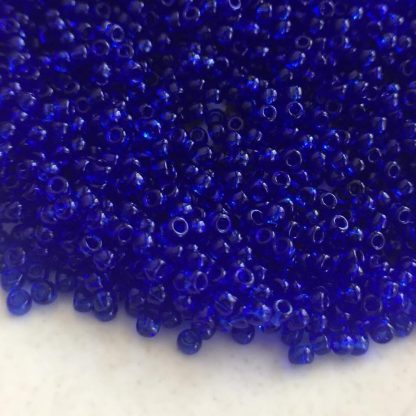 11/0 Vintage TOHO Seed Beads - Transparent Cobalt - 20+ Grams