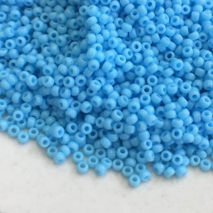 11/0 Vintage TOHO Seed Beads - Opaque Blue Turquoise - 20+ Grams