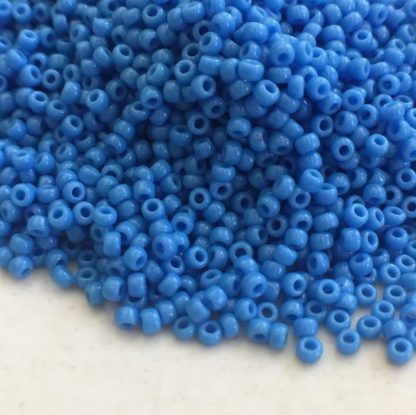 11/0 Vintage TOHO Seed Beads - Opaque Cornflower Blue - 20+ Grams