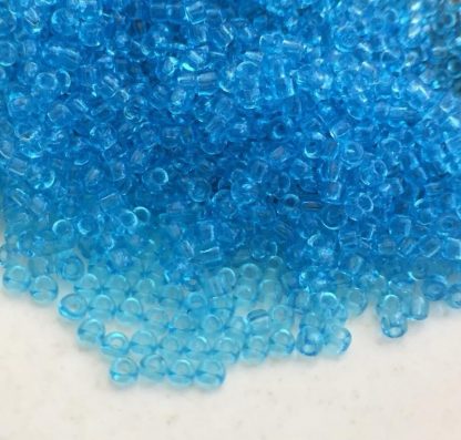 11/0 Vintage TOHO Seed Beads - Transparent Aquamarine Aqua Blue - 20+ Grams