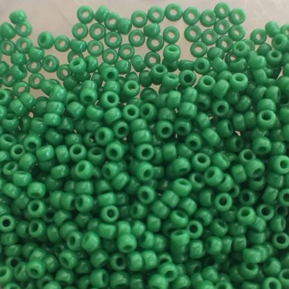 11/0 Vintage TOHO Seed Beads - Opaque Shamrock Green - 20+ Grams