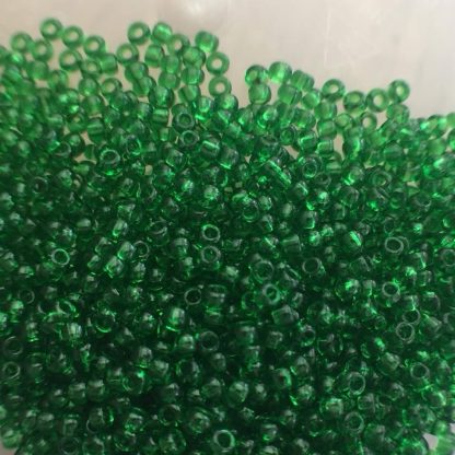 11/0 Vintage TOHO Seed Beads - Transparent Grass Green - 20+ Grams