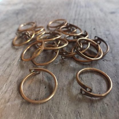 Raw Brass Adjustable Vintage Ring Blanks - 16mm - 10 Pieces