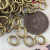 Vintage Raw Brass Oval Jump Rings Connectors / Links (#6) - 4x3mm OD - 22 gauge - 10 Grams