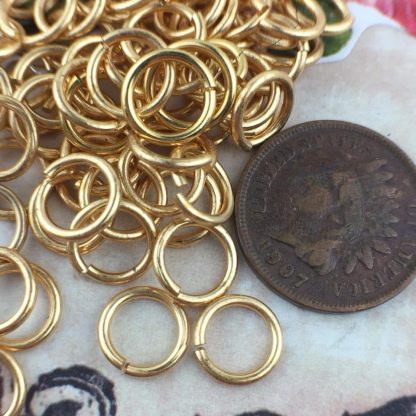 Vintage Gold Plated Large Jump Rings Connectors / Links (#9) - 9mm OD - 20 gauge - 10 Grams