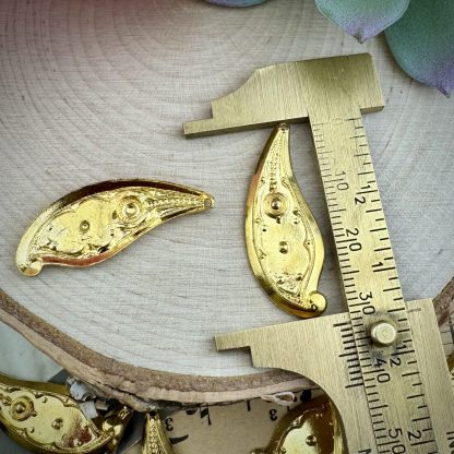 Gold Plated Paisley Stampings / Charms Left and Right - 32mm - 1 Pair (2 pieces) - Image 2