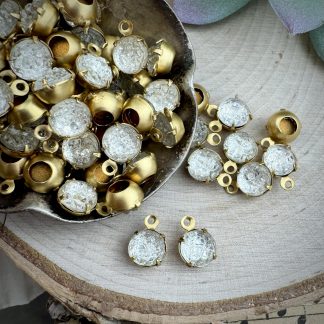 Little Schiaparelli Geode Textured Crystal Drops - 9mm - 4 Pieces