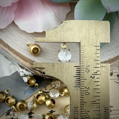 Little Schiaparelli Geode Textured Crystal Drops - 9mm - 4 Pieces - Image 2