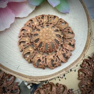 Vintage Very Large Miriam Haskell French Gingerbread Patina Filigree - 56mm - 1 Piece