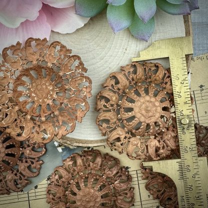 Vintage Very Large Miriam Haskell French Gingerbread Patina Filigree - 56mm - 1 Piece - Image 2
