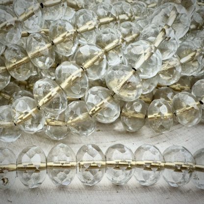 Vintage Gold Lined Crystal Czech Fire Polished Rondelle Beads - 7x11mm - 25 beads - Image 3