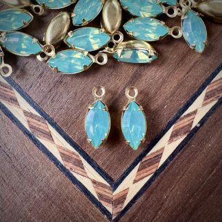 Ocean Opal Rhinestone Marquis Drops / Charms - 13mm - 4 Pieces