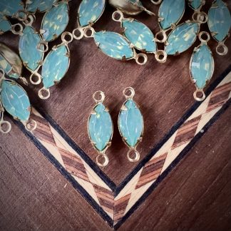Ocean Opal Rhinestone Marquis Connectors / Links - 15mm - 4 Pieces