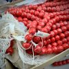 Vintage Miriam Haskell Cherry Brand Occupied Japanese Baroque Opaque Red and Black Swirl Glass Beads Japan - 8mm - 1 Strand - Image 3