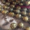 Beautiful Vintage Large Filigree Bead Ball Chain - 11mm Filigree Beads - 1 Foot (20 links)