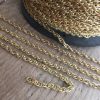 Vintage Brass Soldered Spiral Rope Chain - 4x3mm Links - 1 Foot