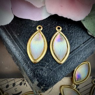 Feathery Sunburst AB Marquis Drops / Charms - 22mm - 2 Pieces
