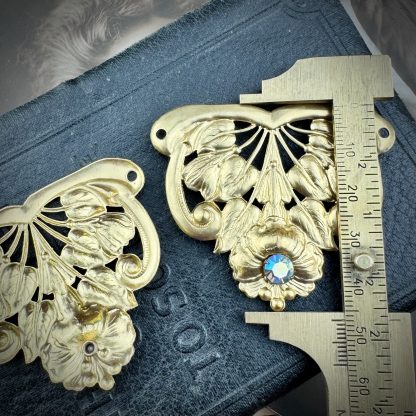 Large Focal Art Nouveau Pendant with Swarovski Light Sapphire AB Crystal - 56mm - 1 Piece - Image 2