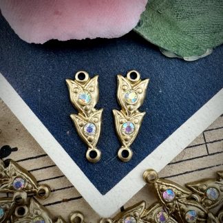 Cute Little Swarovski Crystal AB Links / Connectors - 16mm - 4 Pieces