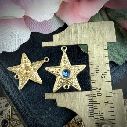 Pink / Blue / Purple Vitrail Heliotrope Rhinestone Star Connectors / Links - 21mm - 2 Pieces - Image 2